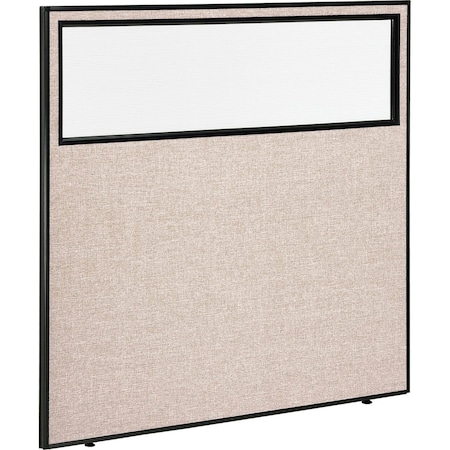 Global Industrial Office Partition Panel With Partial Window, 60-1/4W x 60H, Tan 694661WTN